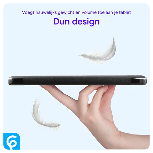 Lenovo Tab One Hoes Tri-Fold Book Case met Standaard Zwart afbeelding 9