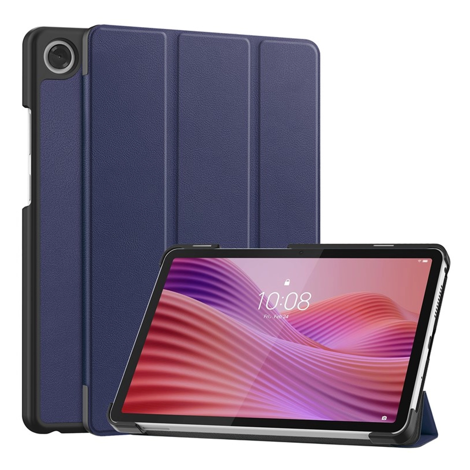 Lenovo Tab One Hoes Tri-Fold Book Case met Standaard Blauw afbeelding 1