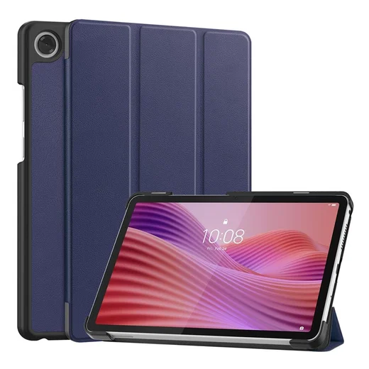 Lenovo Tab One Hoes Tri-Fold Book Case met Standaard Blauw afbeelding 1