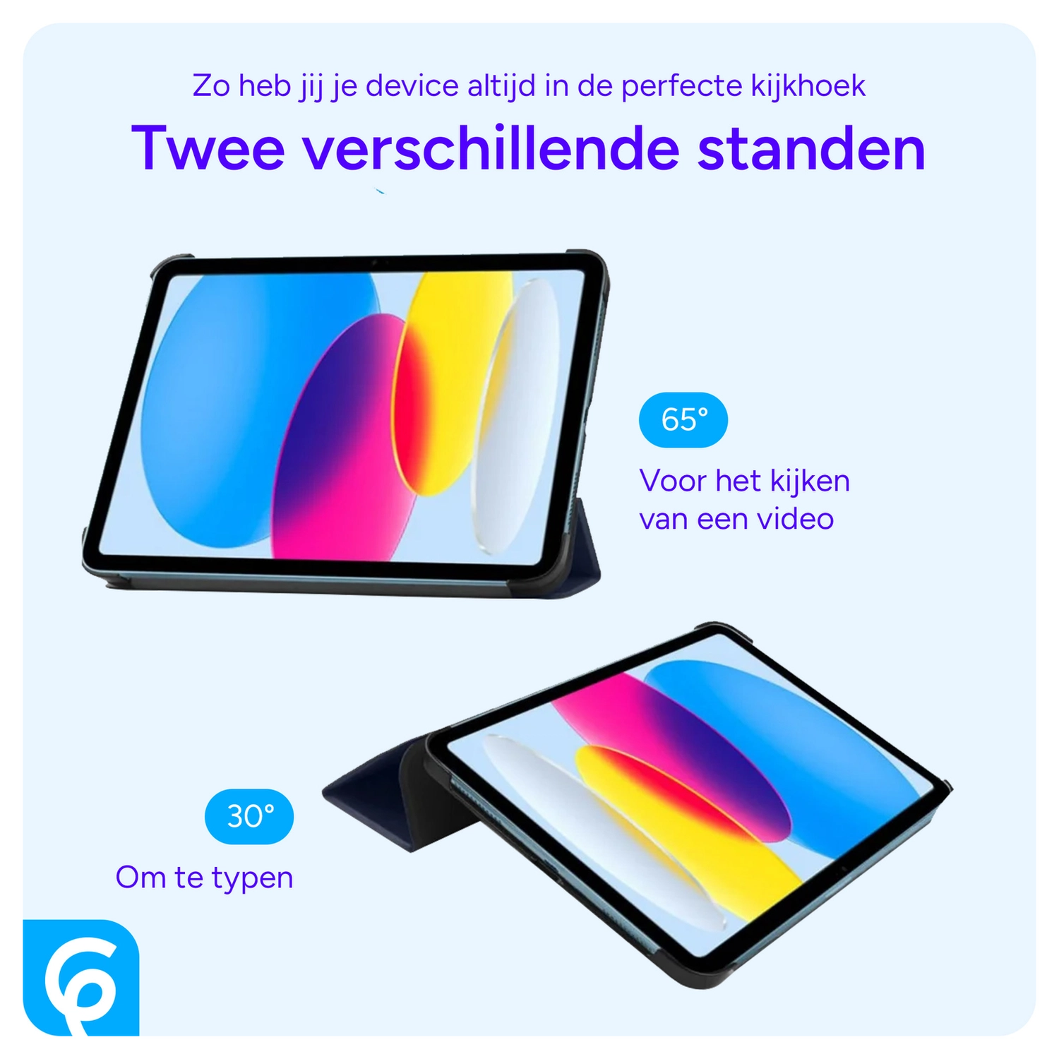Lenovo Tab One Hoes Tri-Fold Book Case met Standaard Blauw afbeelding 6