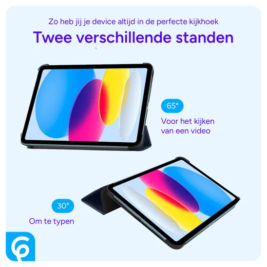 Lenovo Tab One Hoes Tri-Fold Book Case met Standaard Blauw afbeelding 6