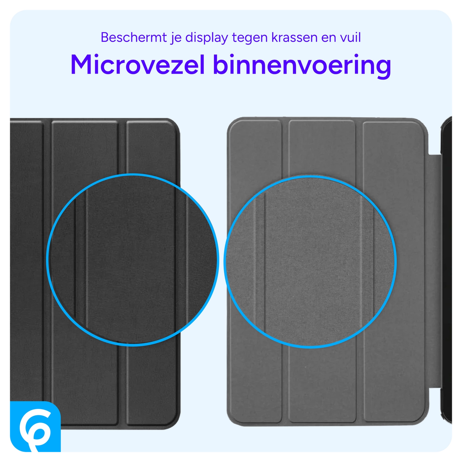 Lenovo Tab One Hoes Tri-Fold Book Case met Standaard Blauw afbeelding 8
