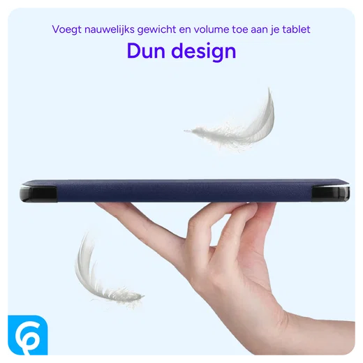 Lenovo Tab One Hoes Tri-Fold Book Case met Standaard Blauw afbeelding 9