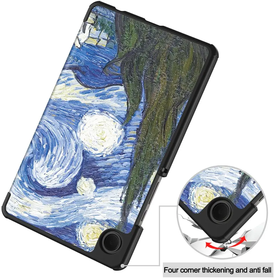 Lenovo Tab One Hoes Tri-Fold Book Case met Standaard Sterrennacht afbeelding 6