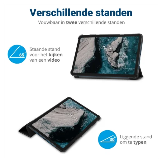 Lenovo Tab One Hoes Tri-Fold Book Case met Standaard Touch afbeelding 3
