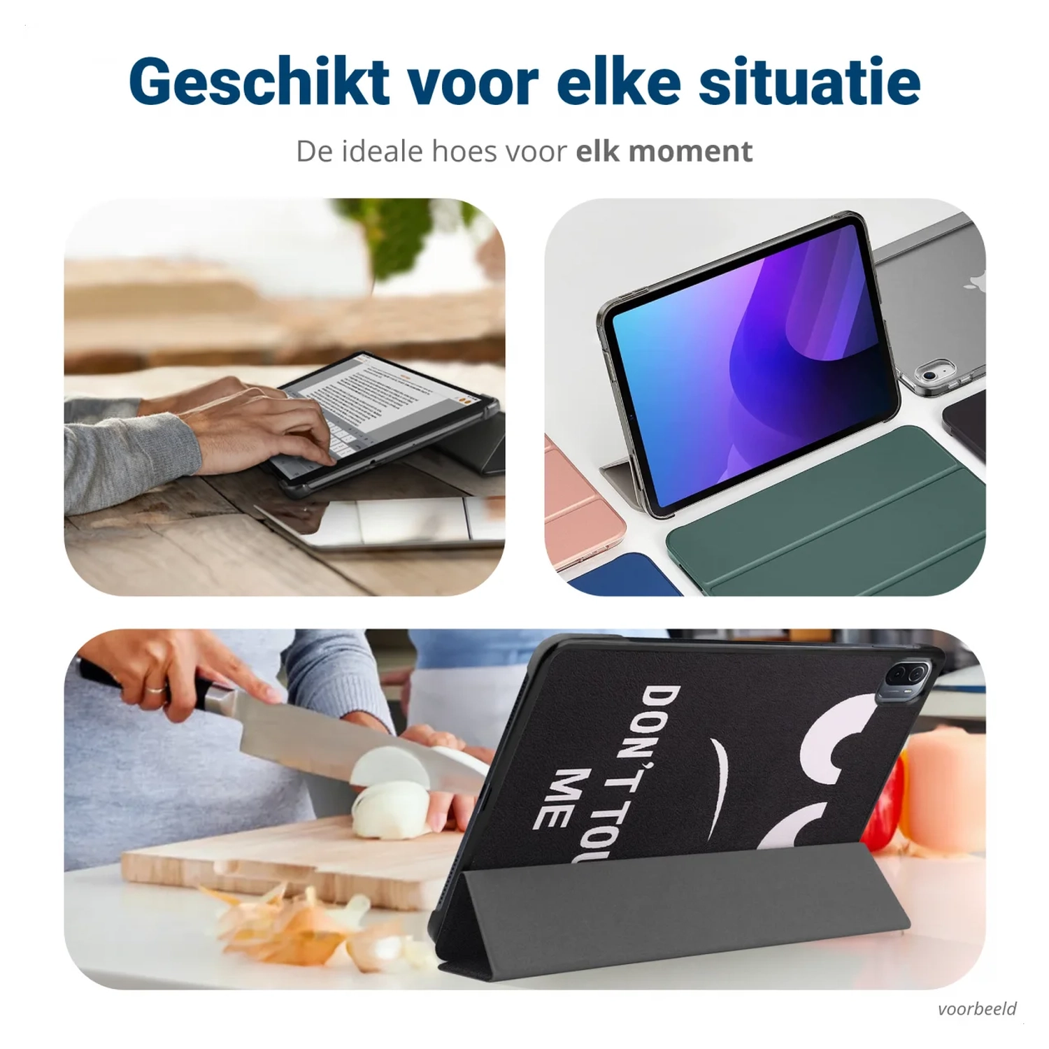 Lenovo Tab One Hoes Tri-Fold Book Case met Standaard Touch afbeelding 5