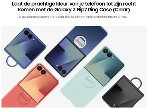 Origineel Samsung Galaxy Z Flip 7 Hoesje Clear Ring Case Transparant afbeelding 4