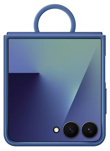 Origineel Samsung Galaxy Z Flip 7 Hoesje Ring Case Siliconen Blauw afbeelding 2