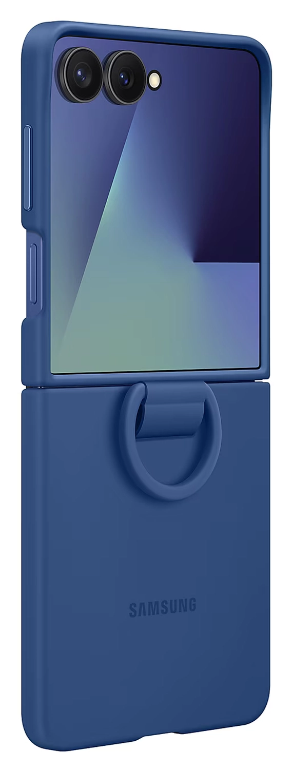 Origineel Samsung Galaxy Z Flip 7 Hoesje Ring Case Siliconen Blauw afbeelding 3