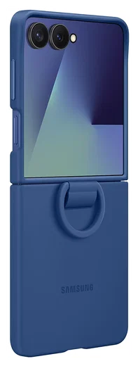 Origineel Samsung Galaxy Z Flip 7 Hoesje Ring Case Siliconen Blauw afbeelding 3