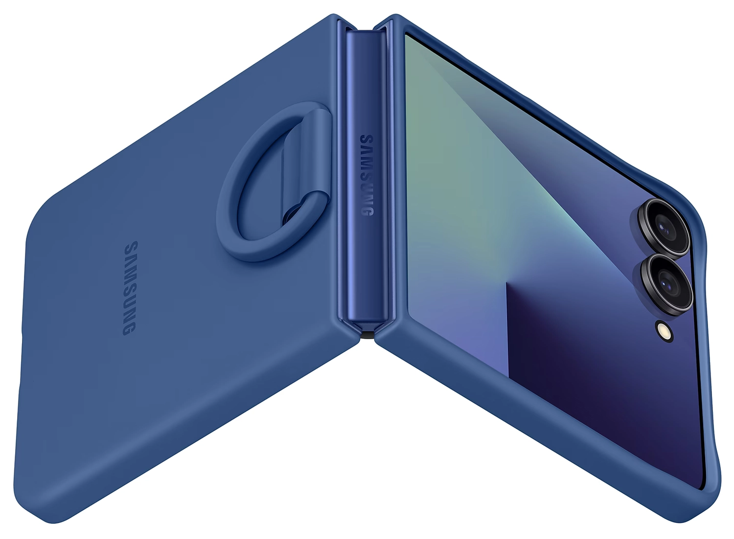 Origineel Samsung Galaxy Z Flip 7 Hoesje Ring Case Siliconen Blauw afbeelding 7