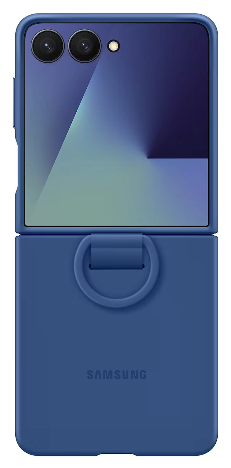 Origineel Samsung Galaxy Z Flip 7 Hoesje Ring Case Siliconen Blauw afbeelding 9