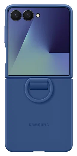 Origineel Samsung Galaxy Z Flip 7 Hoesje Ring Case Siliconen Blauw afbeelding 9