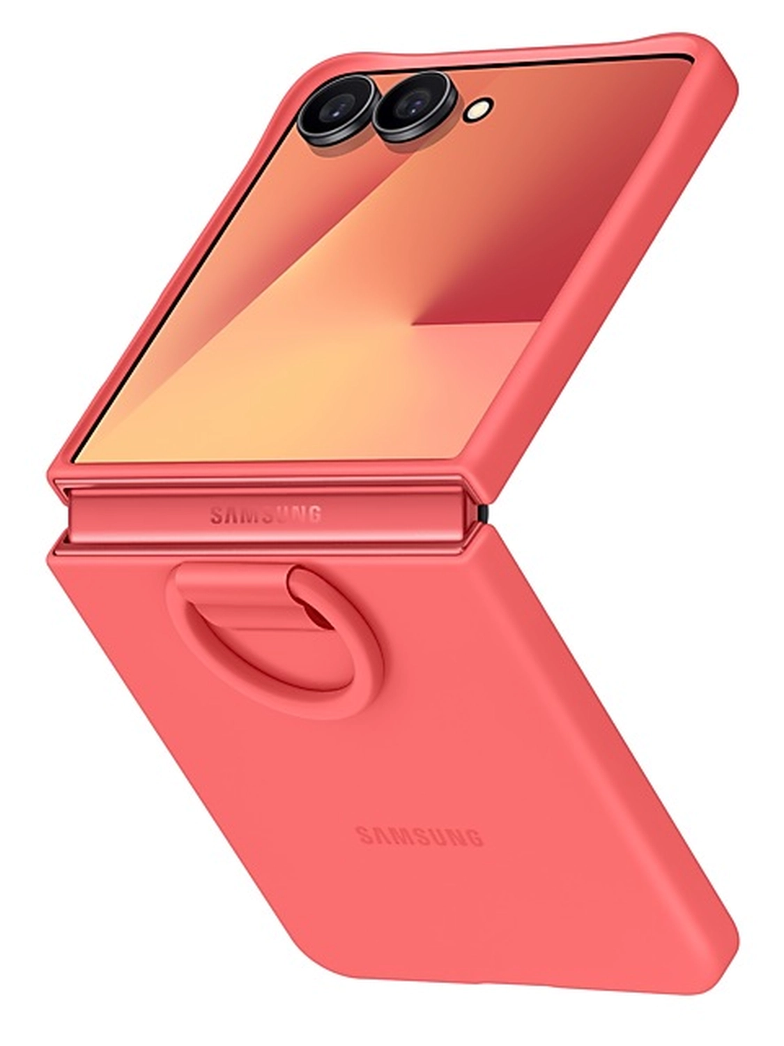 Origineel Samsung Galaxy Z Flip 7 Hoesje Ring Case Siliconen Rood afbeelding 1