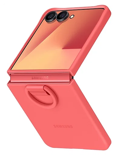 Origineel Samsung Galaxy Z Flip 7 Hoesje Ring Case Siliconen Rood afbeelding 1