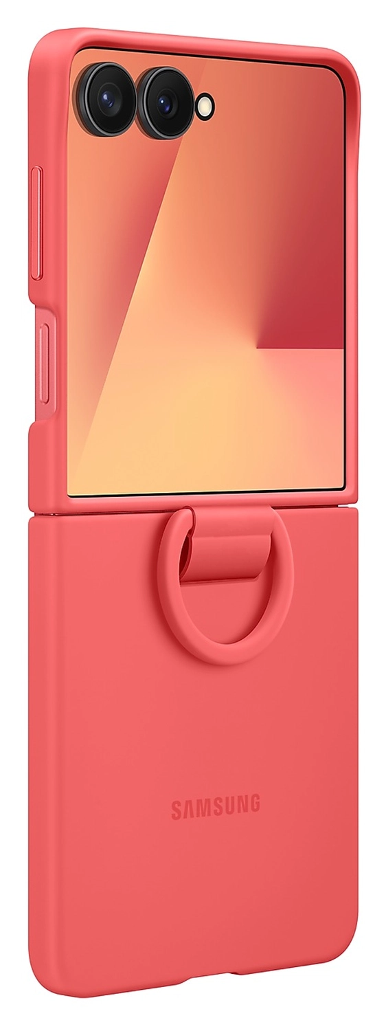 Origineel Samsung Galaxy Z Flip 7 Hoesje Ring Case Siliconen Rood afbeelding 3