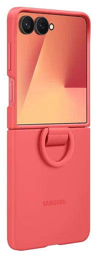 Origineel Samsung Galaxy Z Flip 7 Hoesje Ring Case Siliconen Rood afbeelding 3