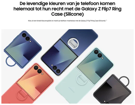 Origineel Samsung Galaxy Z Flip 7 Hoesje Ring Case Siliconen Rood afbeelding 6