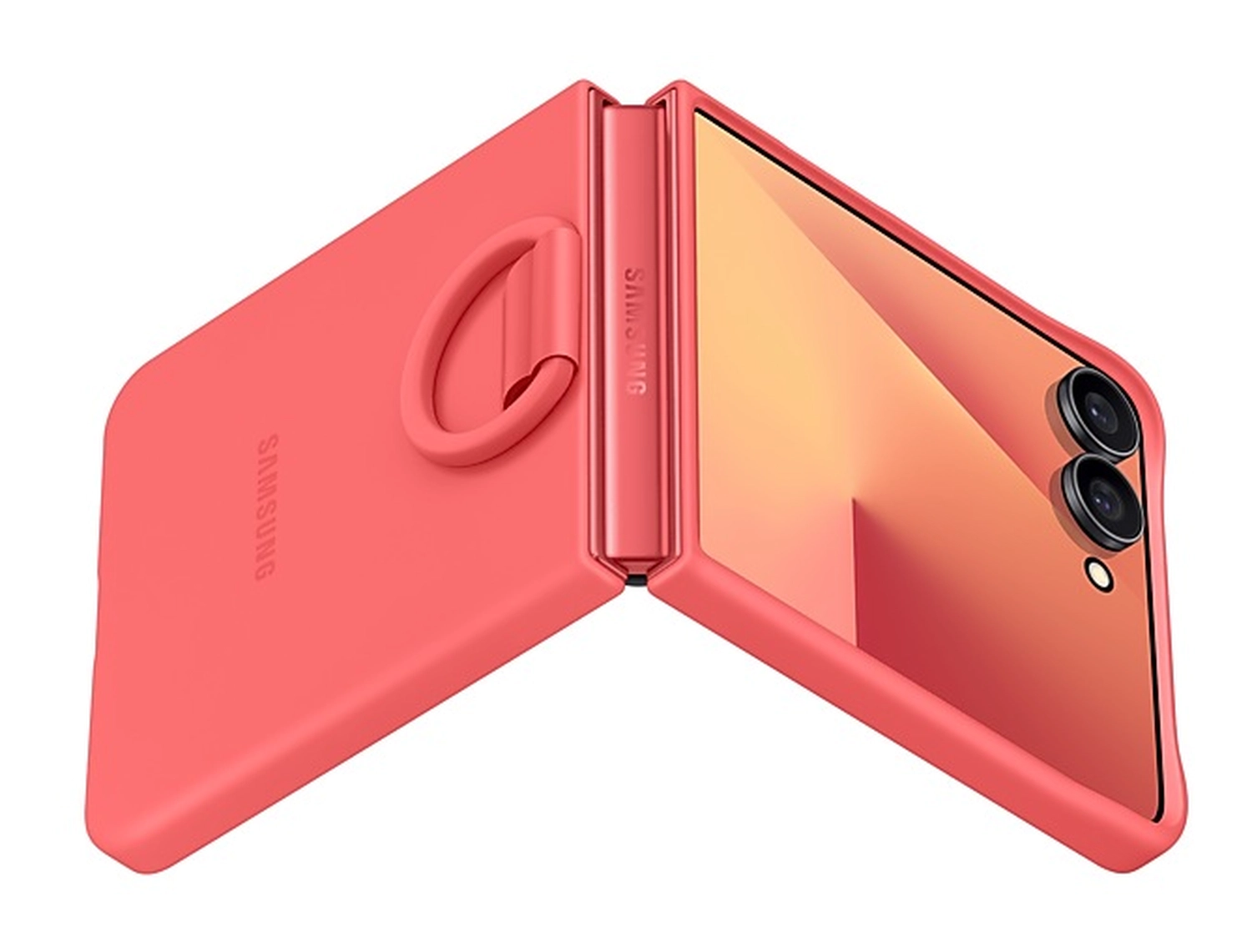 Origineel Samsung Galaxy Z Flip 7 Hoesje Ring Case Siliconen Rood afbeelding 8