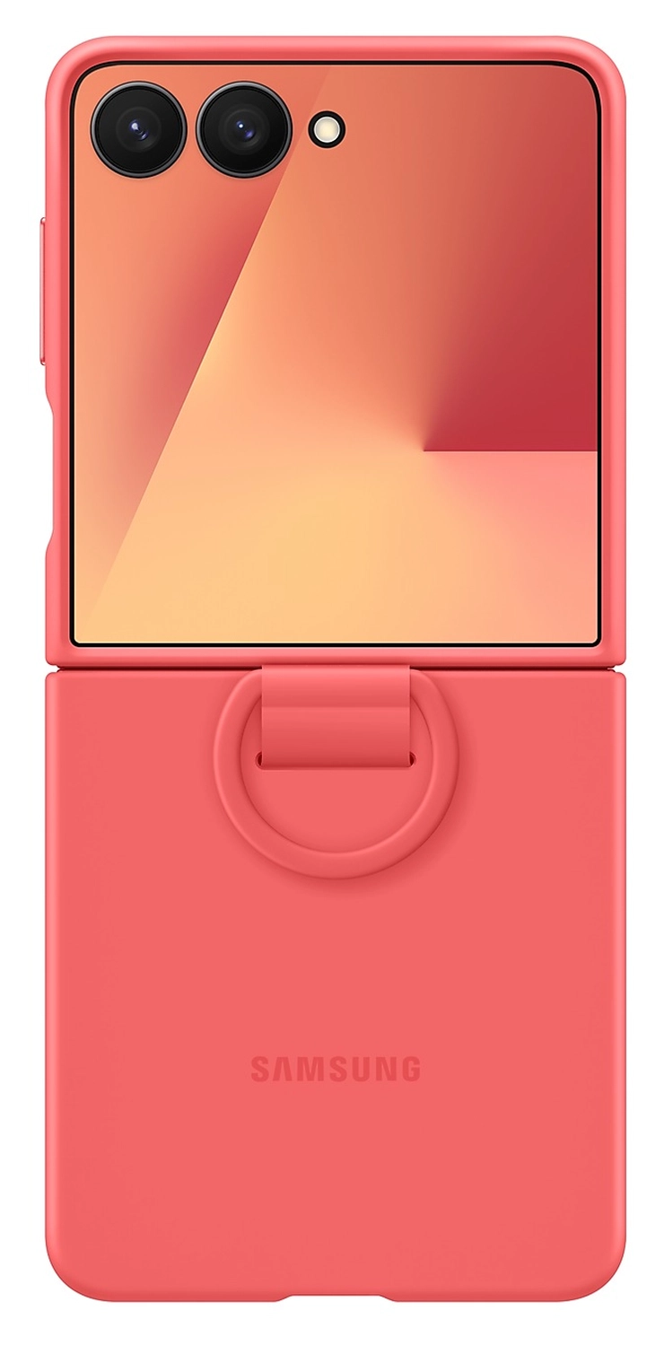 Origineel Samsung Galaxy Z Flip 7 Hoesje Ring Case Siliconen Rood afbeelding 9
