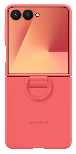 Origineel Samsung Galaxy Z Flip 7 Hoesje Ring Case Siliconen Rood afbeelding 9