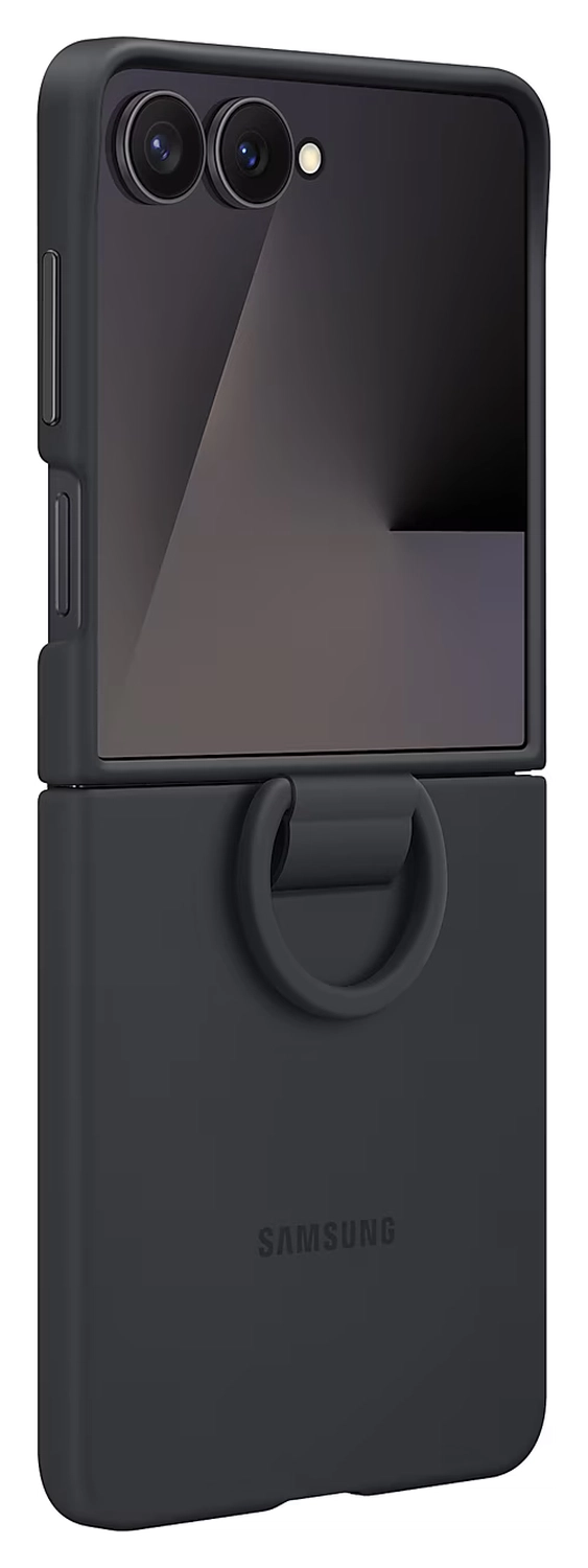 Origineel Samsung Galaxy Z Flip 7 Hoesje Ring Case Siliconen Zwart afbeelding 3