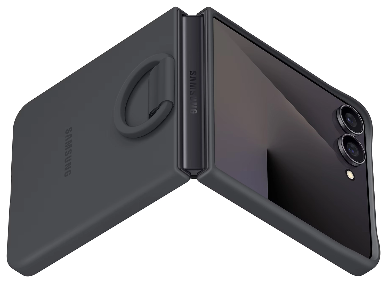 Origineel Samsung Galaxy Z Flip 7 Hoesje Ring Case Siliconen Zwart afbeelding 8