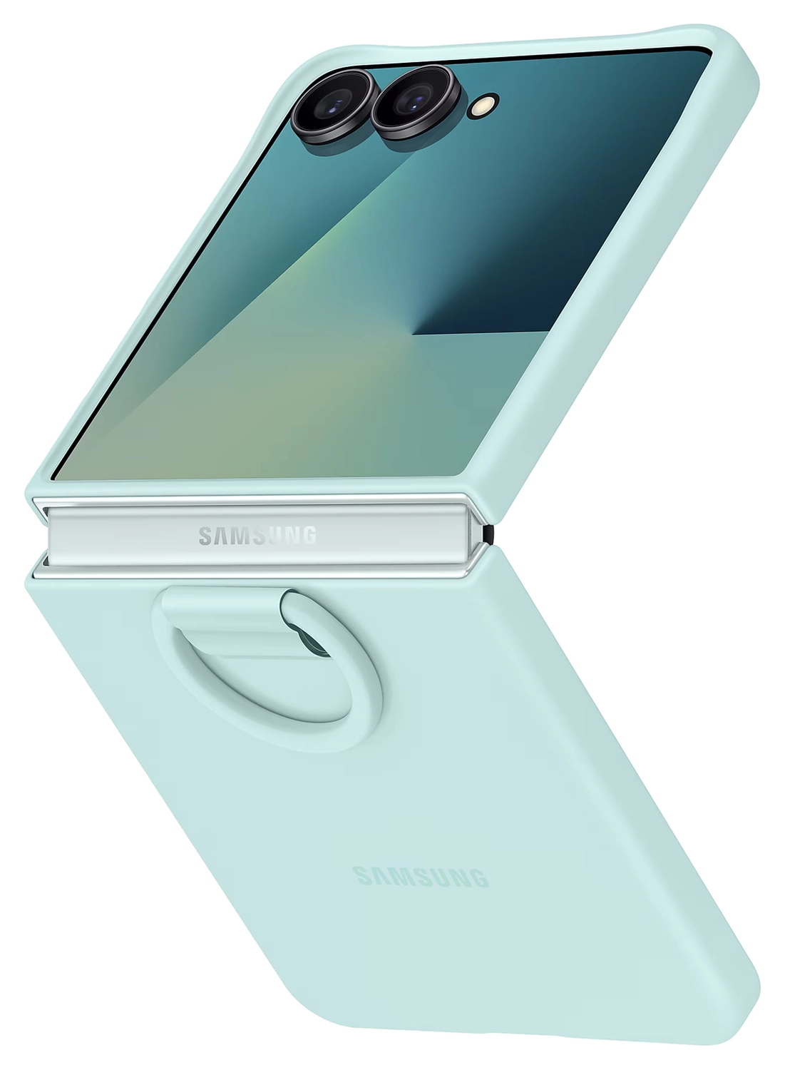 Origineel Samsung Galaxy Z Flip 7 Hoesje Ring Case Siliconen Mint afbeelding 1