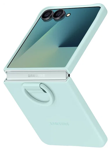 Origineel Samsung Galaxy Z Flip 7 Hoesje Ring Case Siliconen Mint afbeelding 1