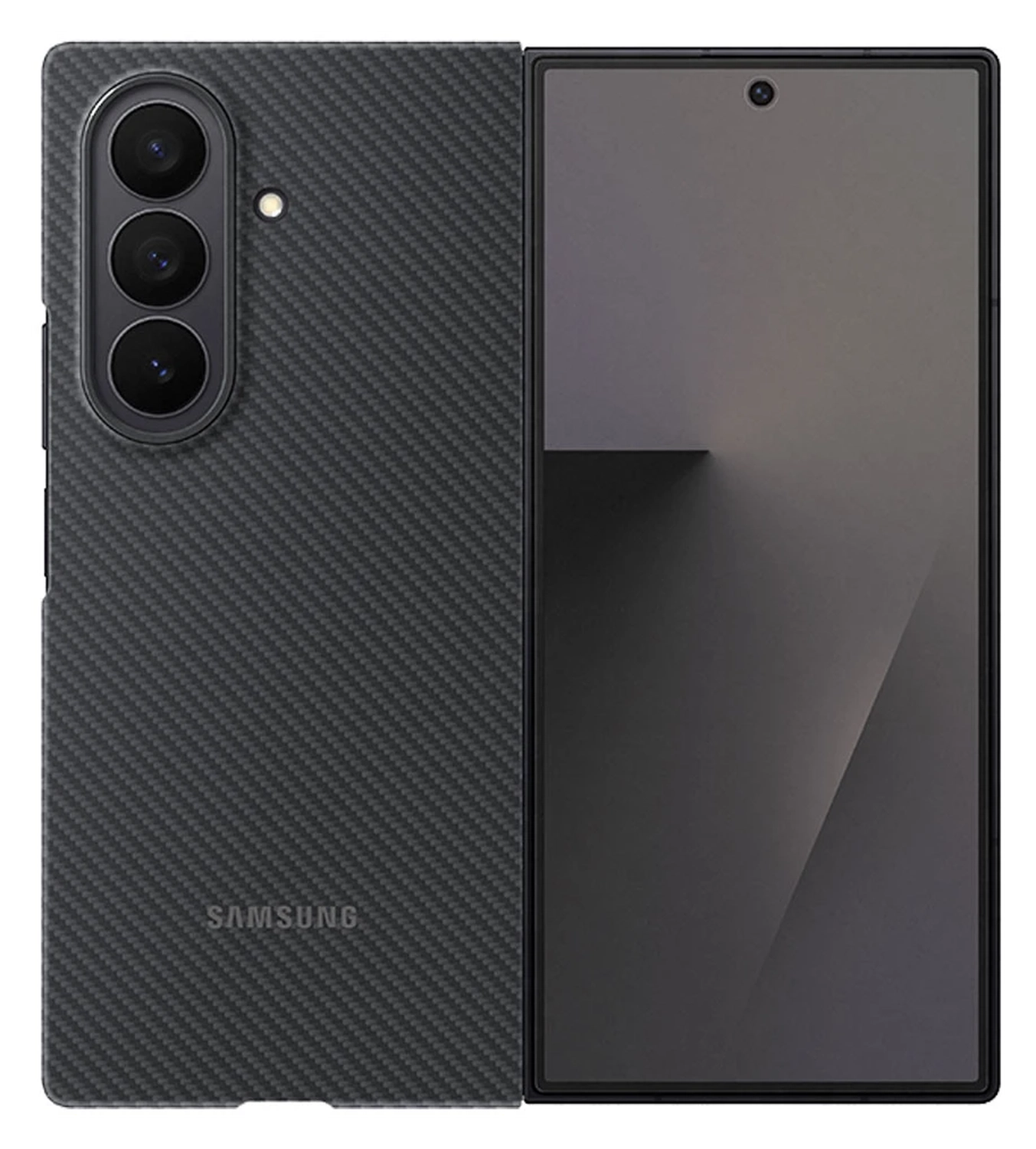 Origineel Samsung Galaxy Z Fold 7 Hoesje Carbon Shield Case Zwart afbeelding 1