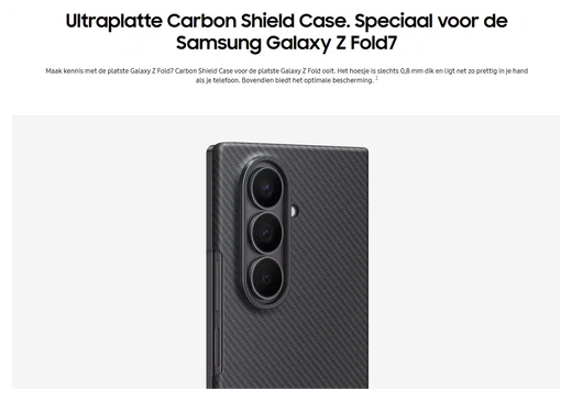 Origineel Samsung Galaxy Z Fold 7 Hoesje Carbon Shield Case Zwart afbeelding 6