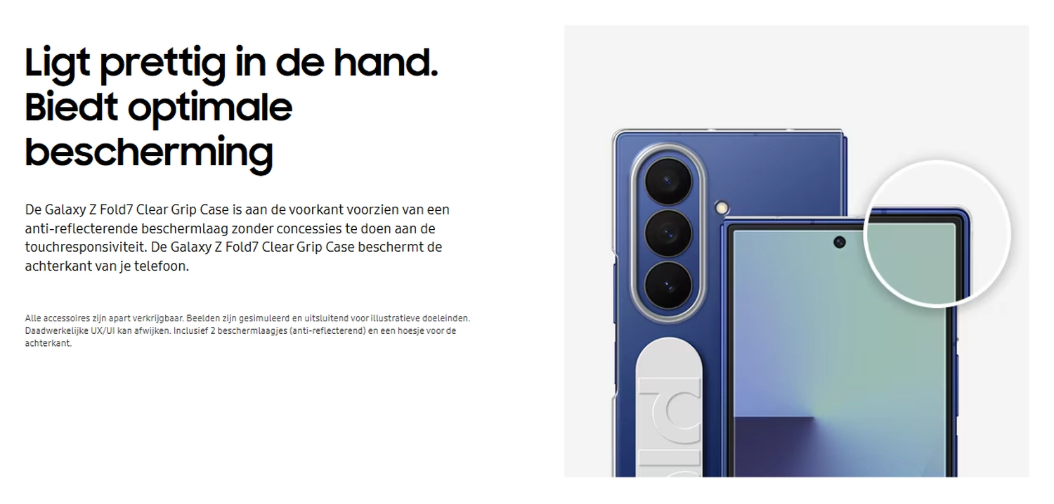 Origineel Samsung Galaxy Z Fold 7 Hoesje Clear Grip Case Transparent afbeelding 7