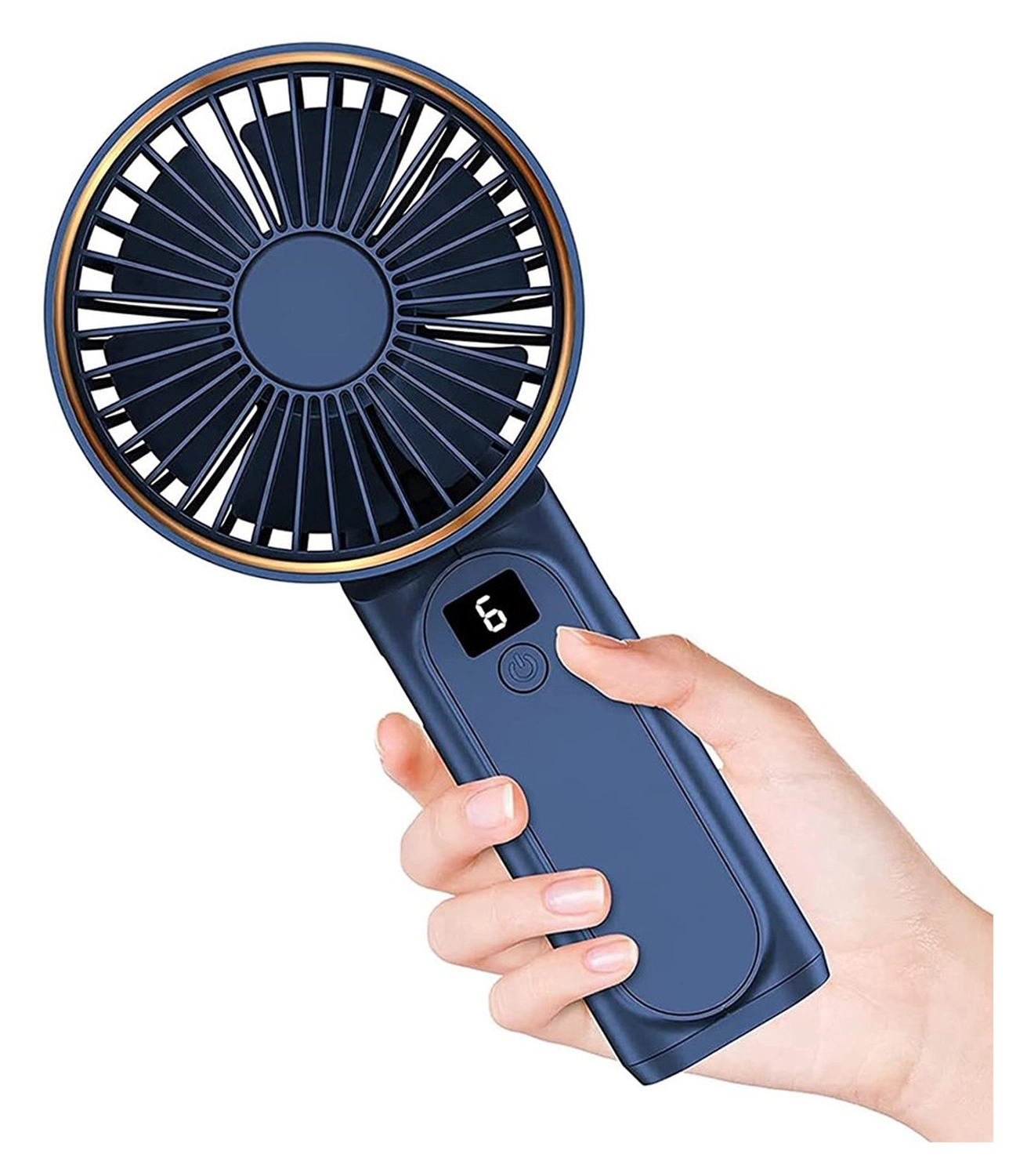 Draagbare Mini Hand Ventilator Oplaadbaar met Nekkoord Blauw afbeelding 2