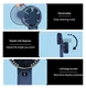Draagbare Mini Hand Ventilator Oplaadbaar met Nekkoord Blauw afbeelding 6