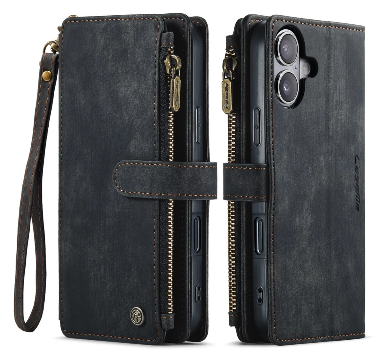CaseMe C30 Apple iPhone 17 Hoesje Pasjeshouder Book Case Zwart afbeelding 1