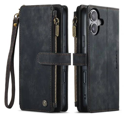 CaseMe C30 Apple iPhone 17 Hoesje Pasjeshouder Book Case Zwart afbeelding 1