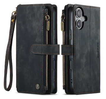 CaseMe C30 Apple iPhone 17 Hoesje Pasjeshouder Book Case Zwart