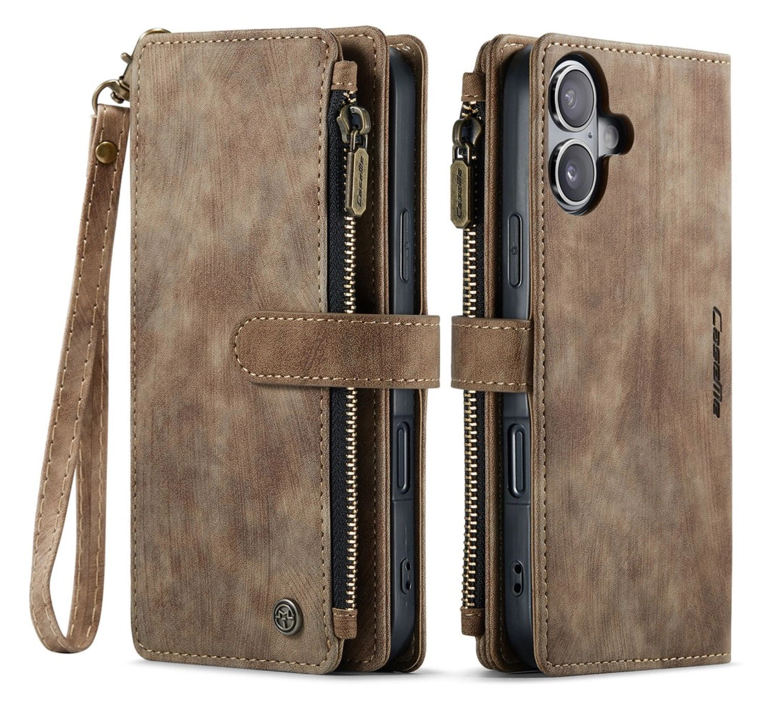 CaseMe C30 Apple iPhone 17 Hoesje Pasjeshouder Book Case Bruin afbeelding 1