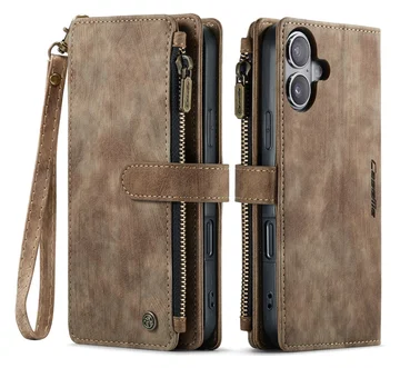 CaseMe C30 Apple iPhone 17 Hoesje Pasjeshouder Book Case Bruin