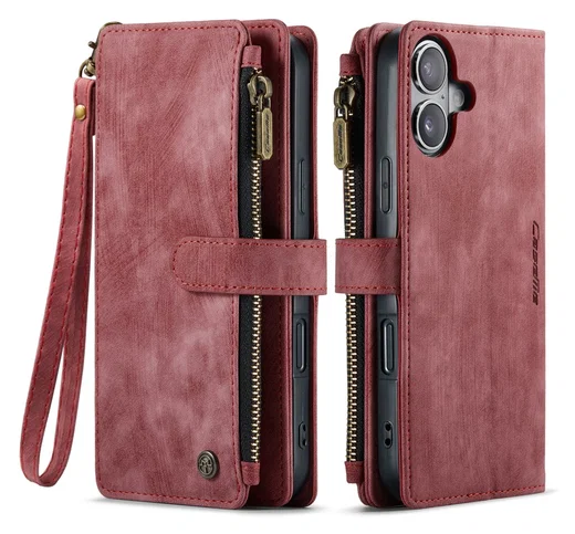 CaseMe C30 Apple iPhone 17 Hoesje Pasjeshouder Book Case Rood afbeelding 1