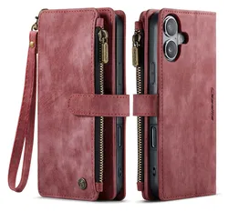 CaseMe C30 Apple iPhone 17 Hoesje Pasjeshouder Book Case Rood afbeelding