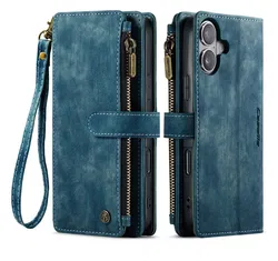 CaseMe C30 Apple iPhone 17 Hoesje Pasjeshouder Book Case Blauw afbeelding