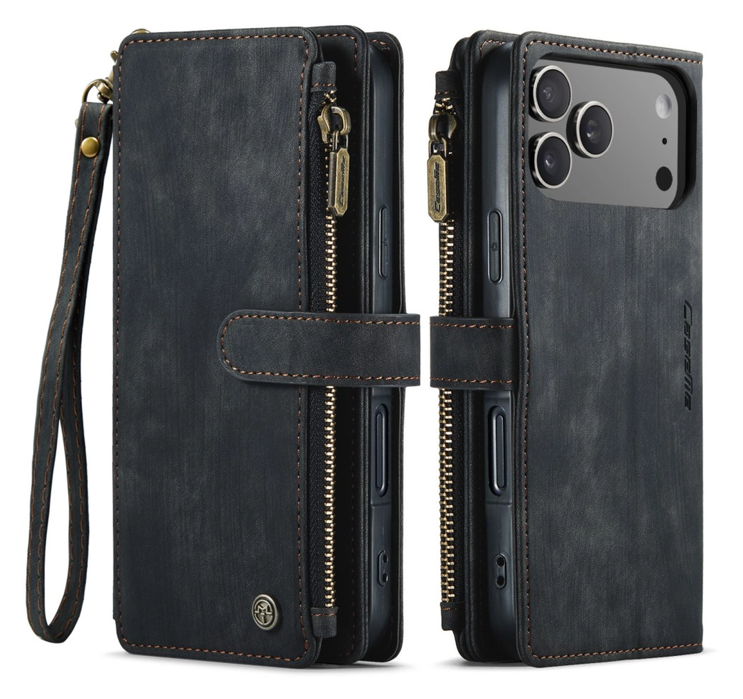 CaseMe C30 Apple iPhone 17 Pro Hoesje Pasjeshouder Book Case Zwart afbeelding 1
