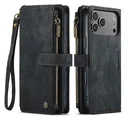 CaseMe C30 Apple iPhone 17 Pro Hoesje Pasjeshouder Book Case Zwart