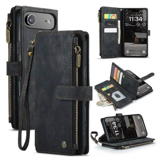 CaseMe C30 Apple iPhone Air Hoesje Pasjeshouder Book Case Zwart afbeelding 2