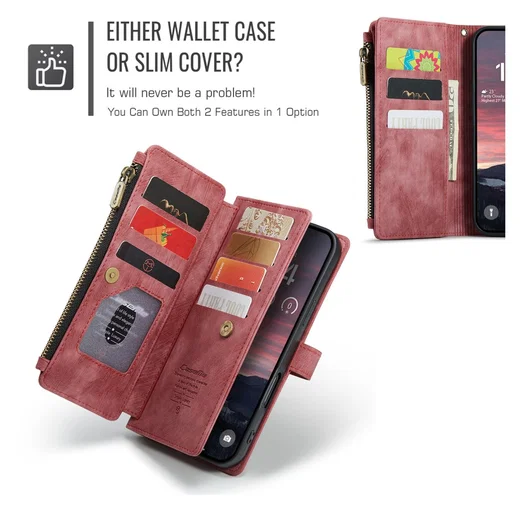 CaseMe C30 Apple iPhone Air Hoesje Pasjeshouder Book Case Rood afbeelding 9