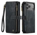 CaseMe C30 Apple iPhone 17 Pro Max Hoesje Pasjeshouder Book Case Zwart