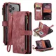 CaseMe C30 Apple iPhone 17 Pro Max Hoesje Pasjeshouder Book Case Rood afbeelding 2