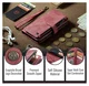CaseMe C30 Apple iPhone 17 Pro Max Hoesje Pasjeshouder Book Case Rood afbeelding 8