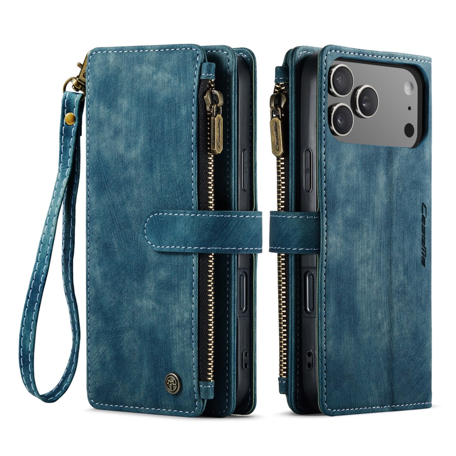 CaseMe C30 Apple iPhone 17 Pro Max Hoesje Pasjeshouder Book Case Blauw afbeelding 1